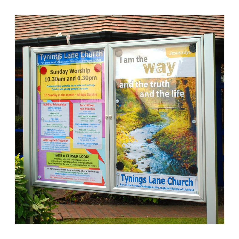 churches page aluminium noticeboard