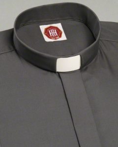 Dark grey tunnel clerical shirt